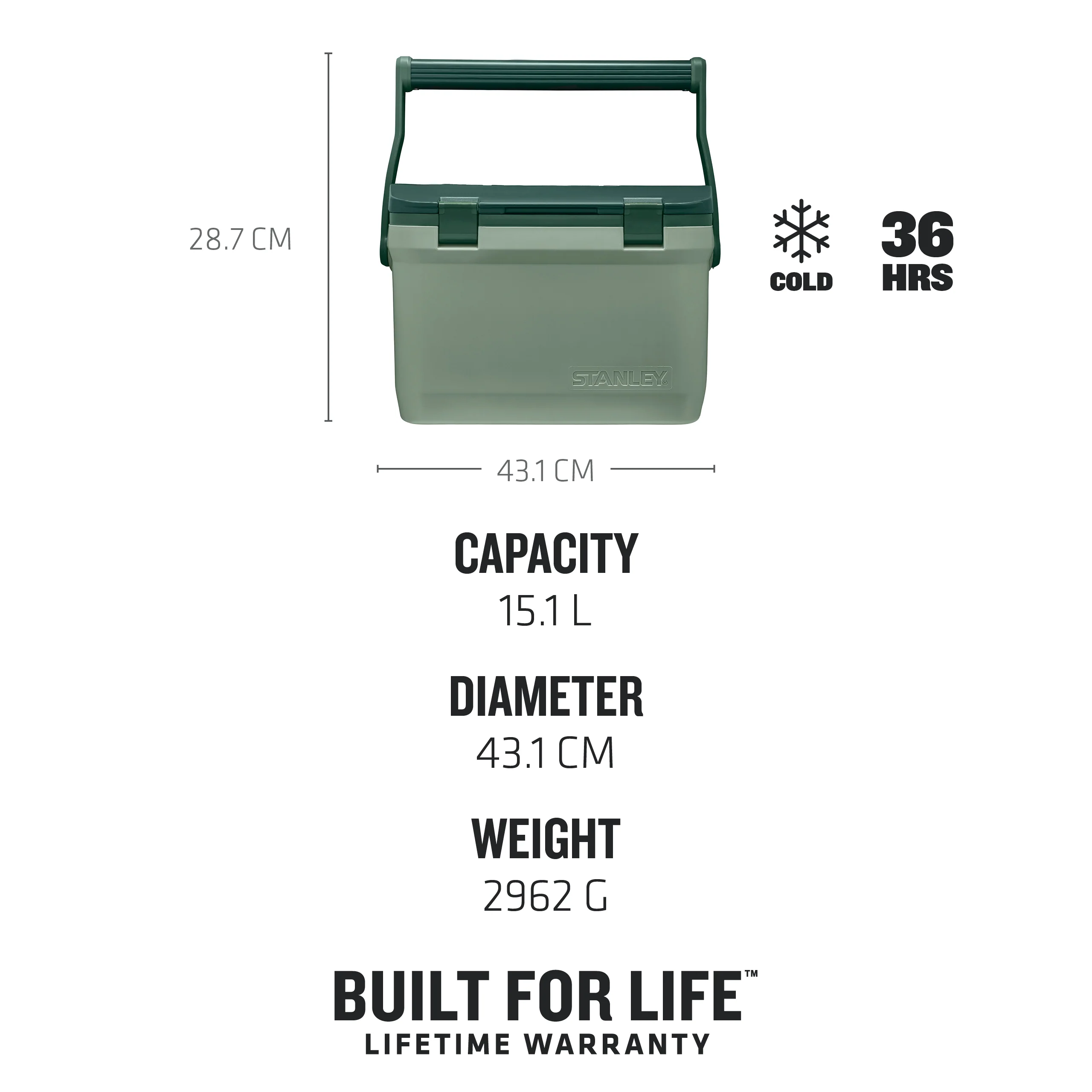 Easy-Carry Outdoor Cooler | 15.1L - Image 12